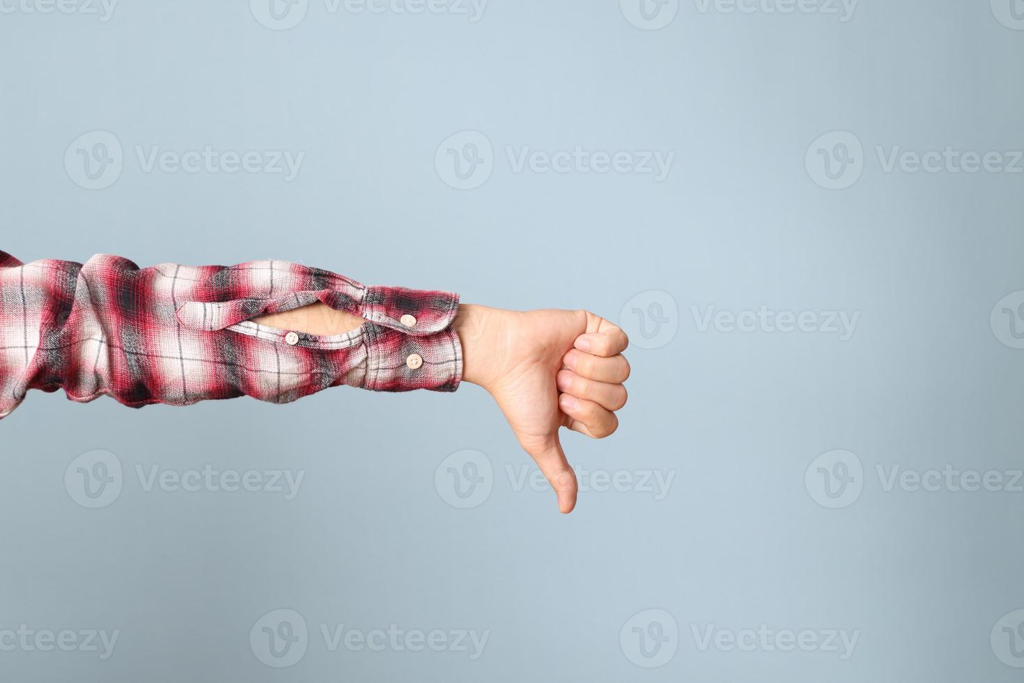 Hand auf Blau foto