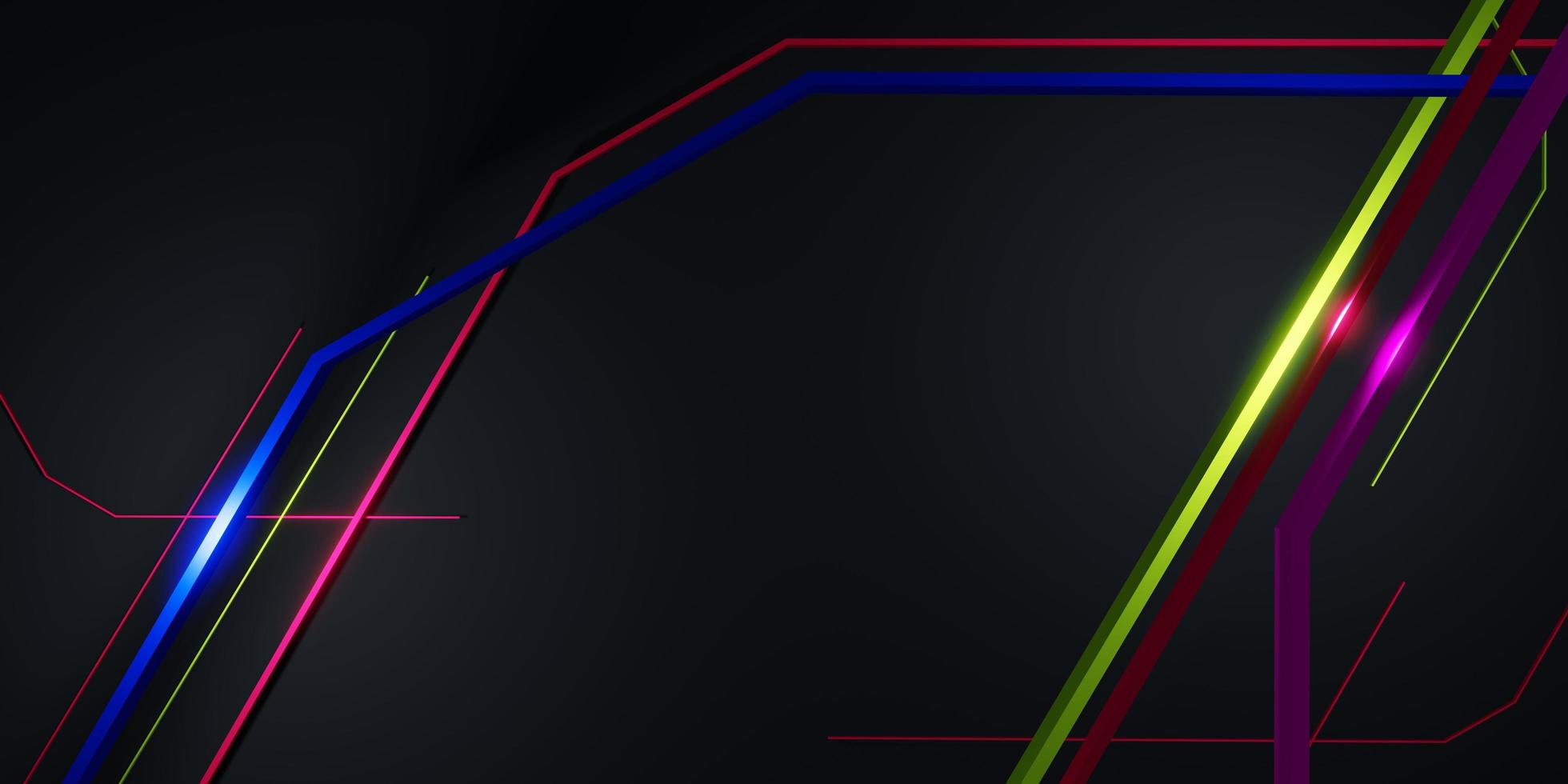 abstrakte Hintergrundfarblinie und Technologielicht Neonlicht 3D-Darstellung foto