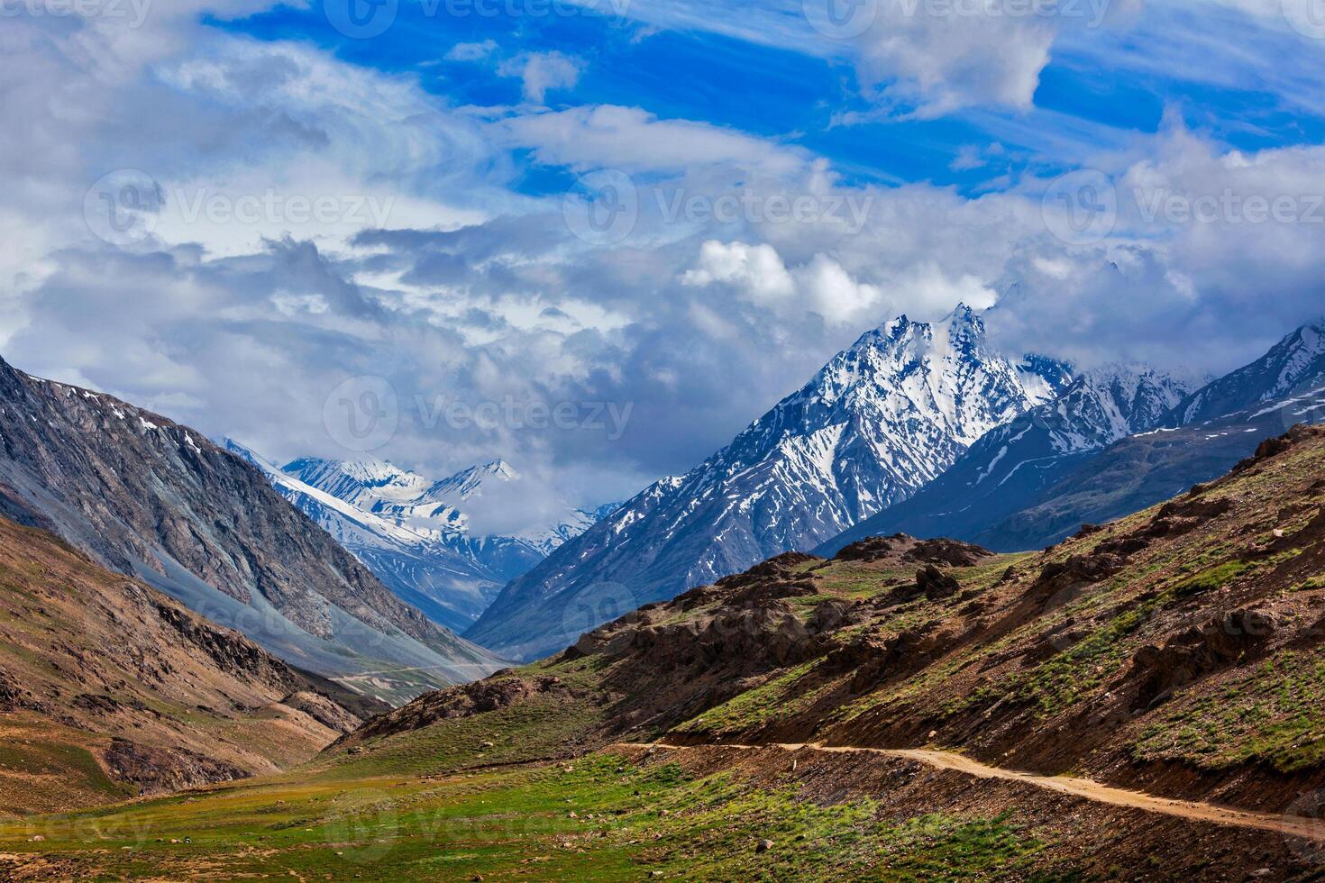 Himalaya. auf das Wanderung zu Chandra tal See 4300 m . spiti, Himachal Pradesch, Indien foto