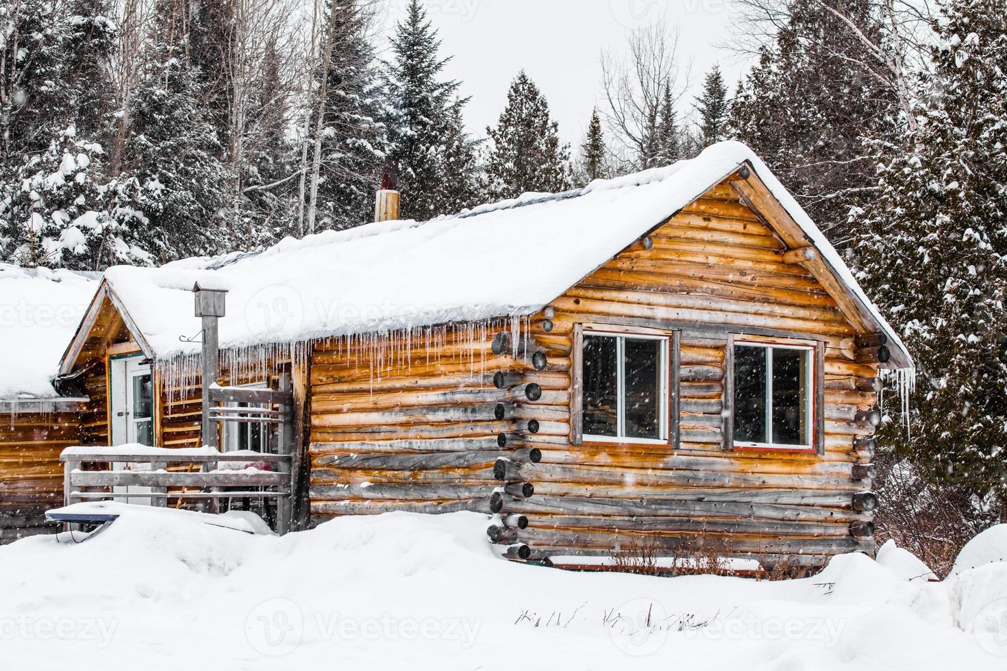 Blockholzchalet in Quebec, Kanada foto