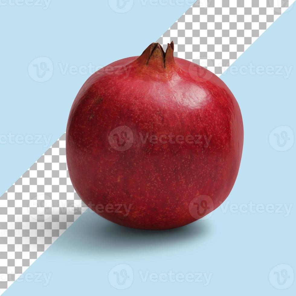 roter Granatapfel auf einem transparenten Hintergrund isoliert foto