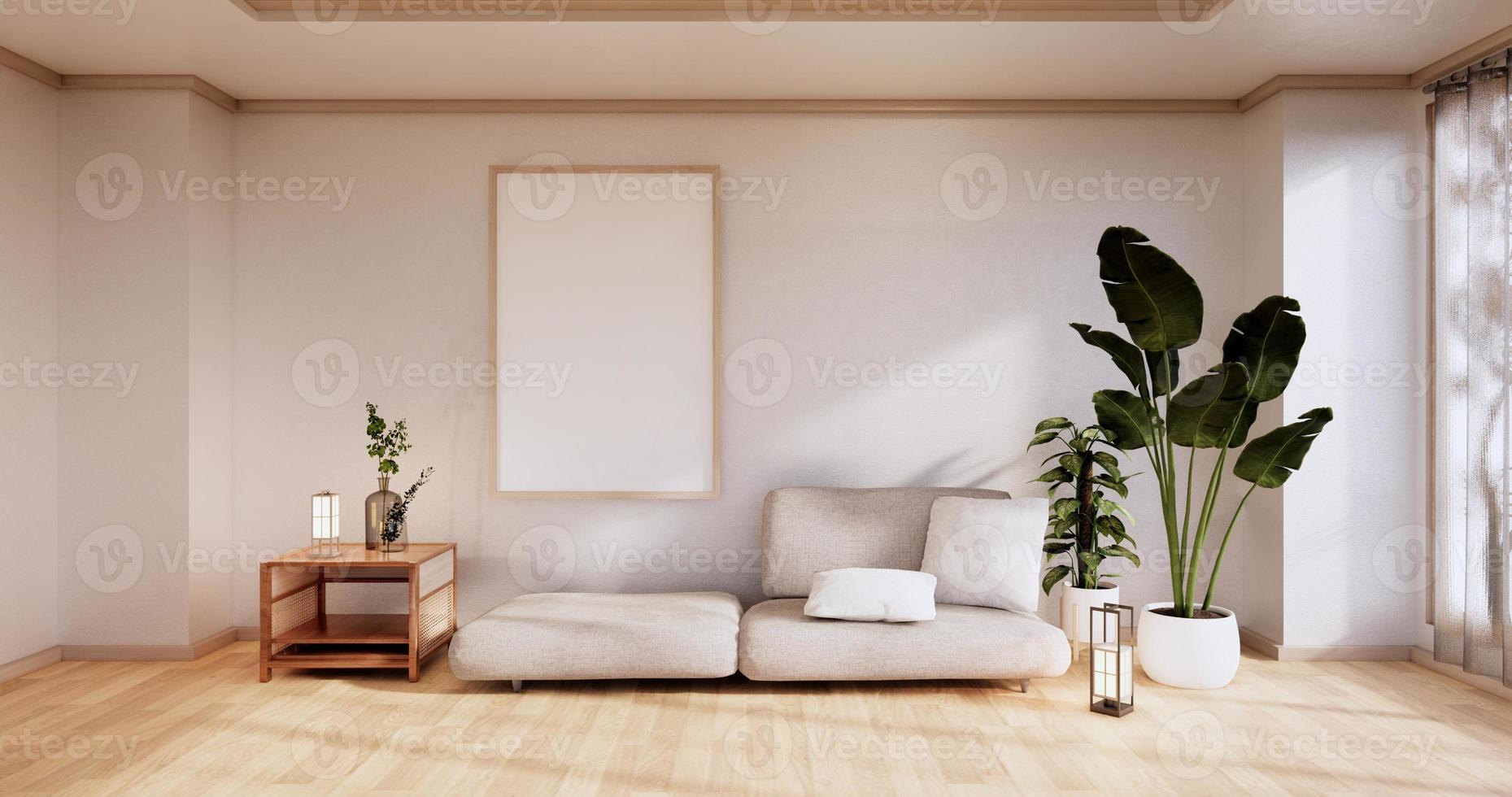 Sofamöbel und modernes Raumdesign minimal.3D-Rendering foto