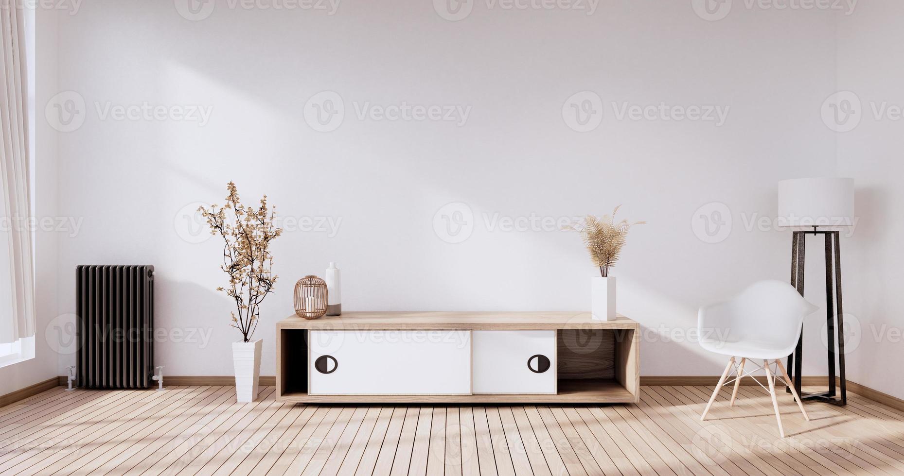 modernes Wohnzimmer minimalistisches Design, 3D-Rendering foto