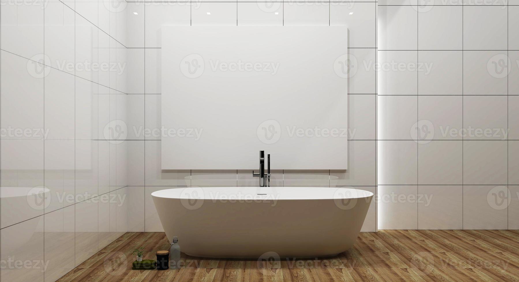 Badezimmer-Innenbadewanne und Rahmenmodell. 3D-Rendering foto