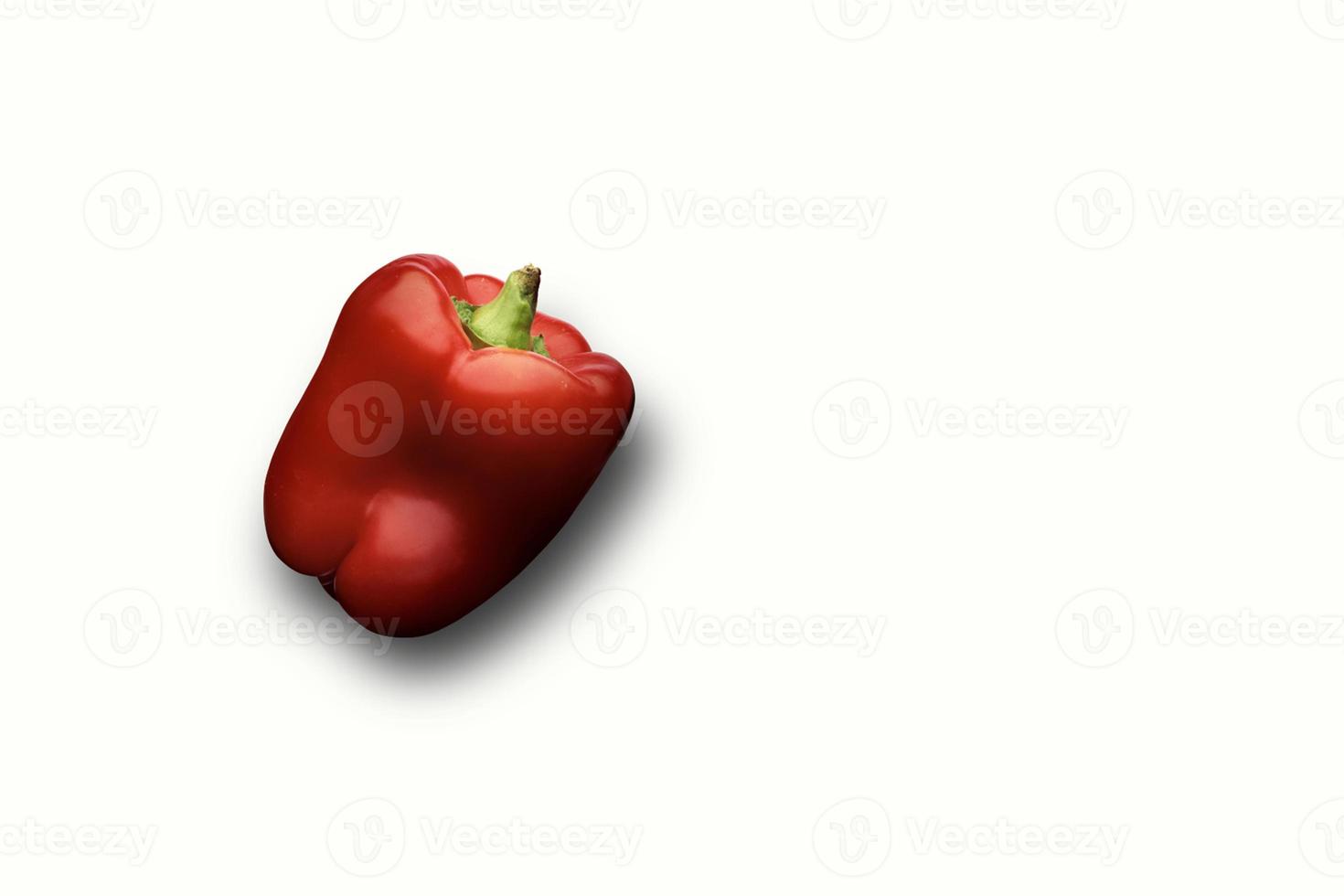 süße rote Paprika isoliert auf weißem Hintergrund, Nahaufnahme Draufsicht. foto