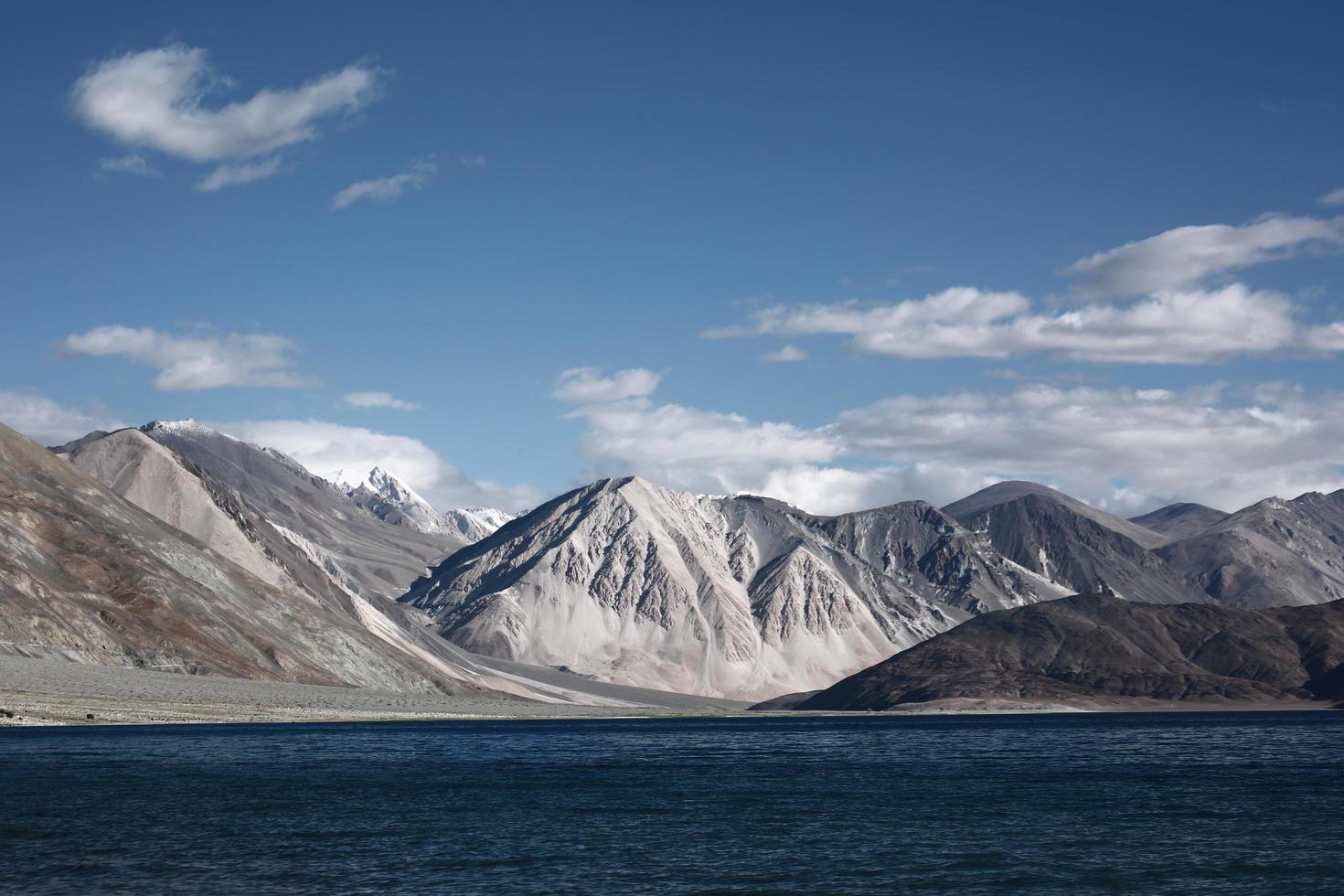 erstaunliche Farben des Sees Pangong von Leh, Ladakh. foto