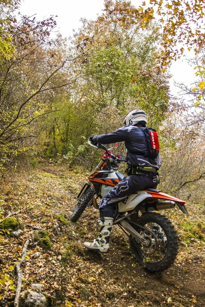 Soko Banja, Serbien, 20. Oktober 2018 - hartes Enduro-Rennen foto