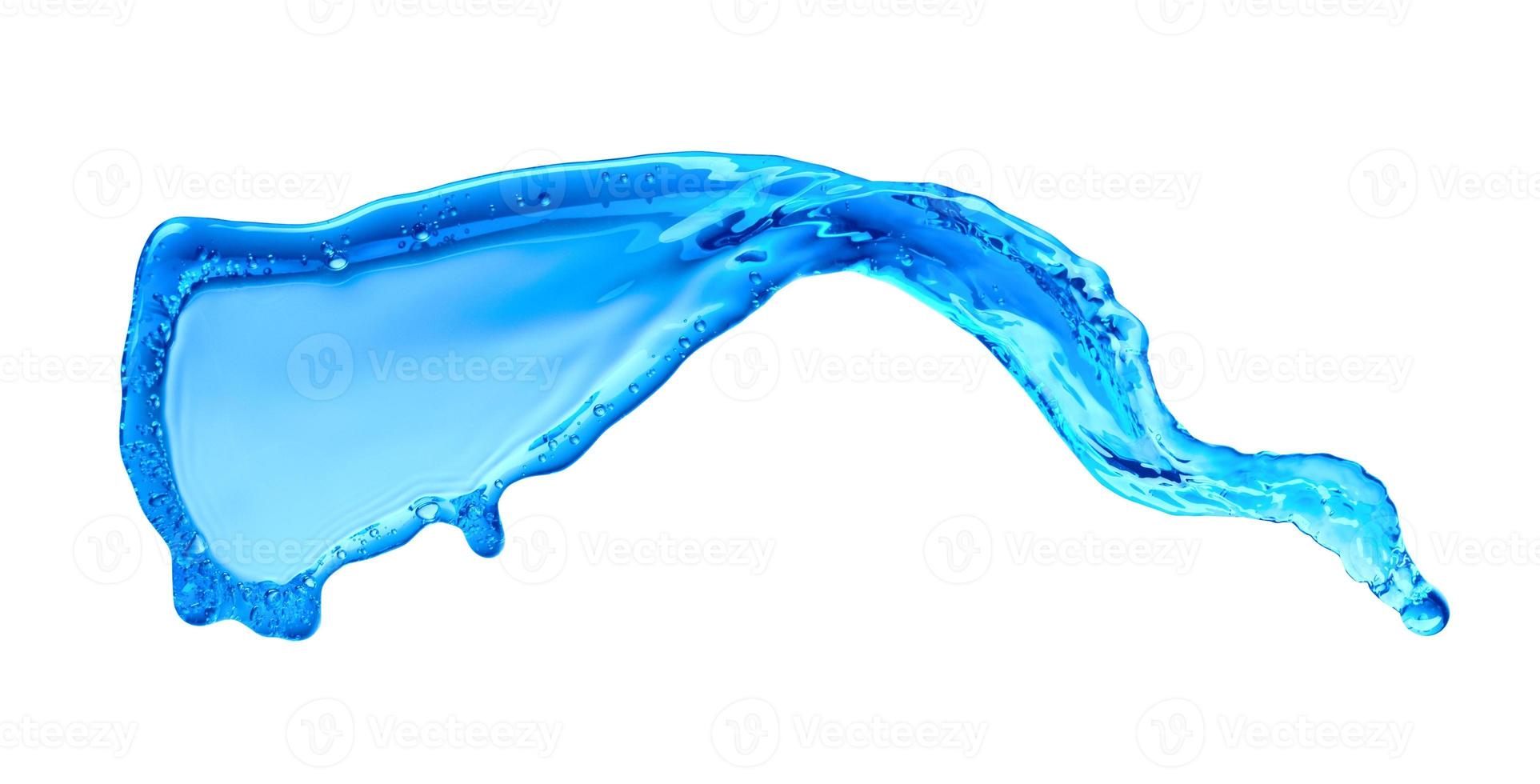 hellblaue transparente Wasserwellenoberfläche mit Spritzblase auf Wasserweiß. foto