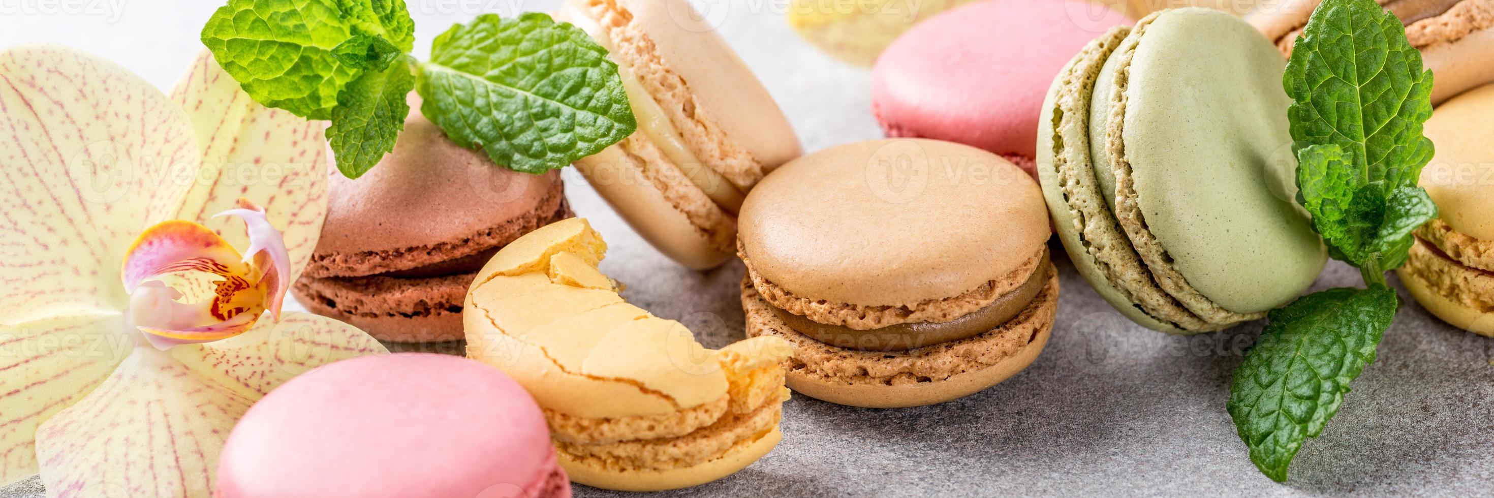 französische verschiedene Macarons foto