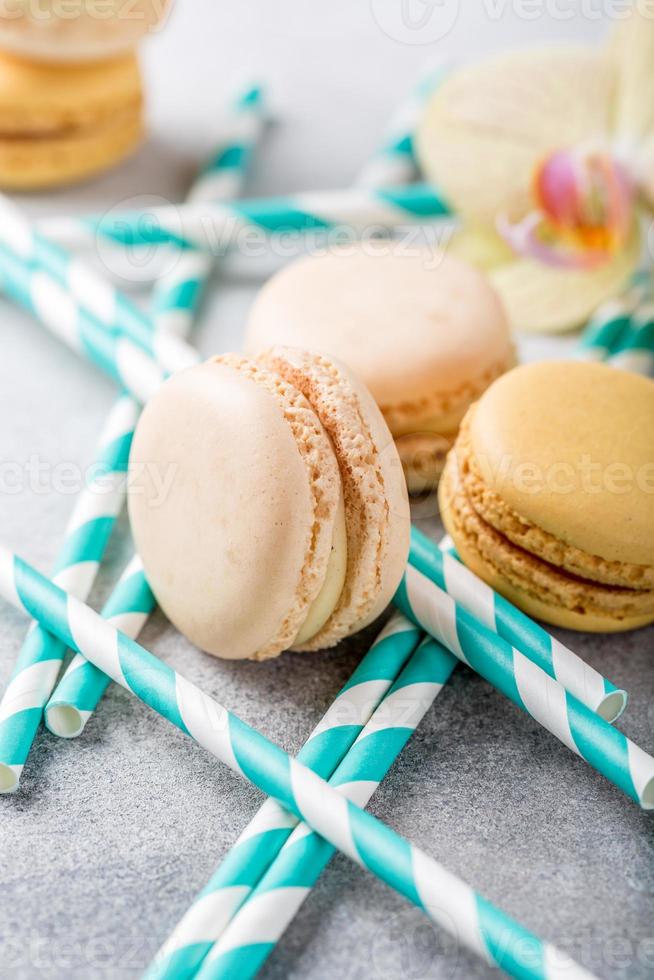 französische verschiedene Macarons foto