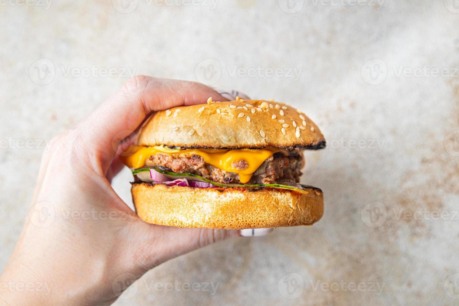 Chicken Burger Sandwich Mahlzeit Snack foto