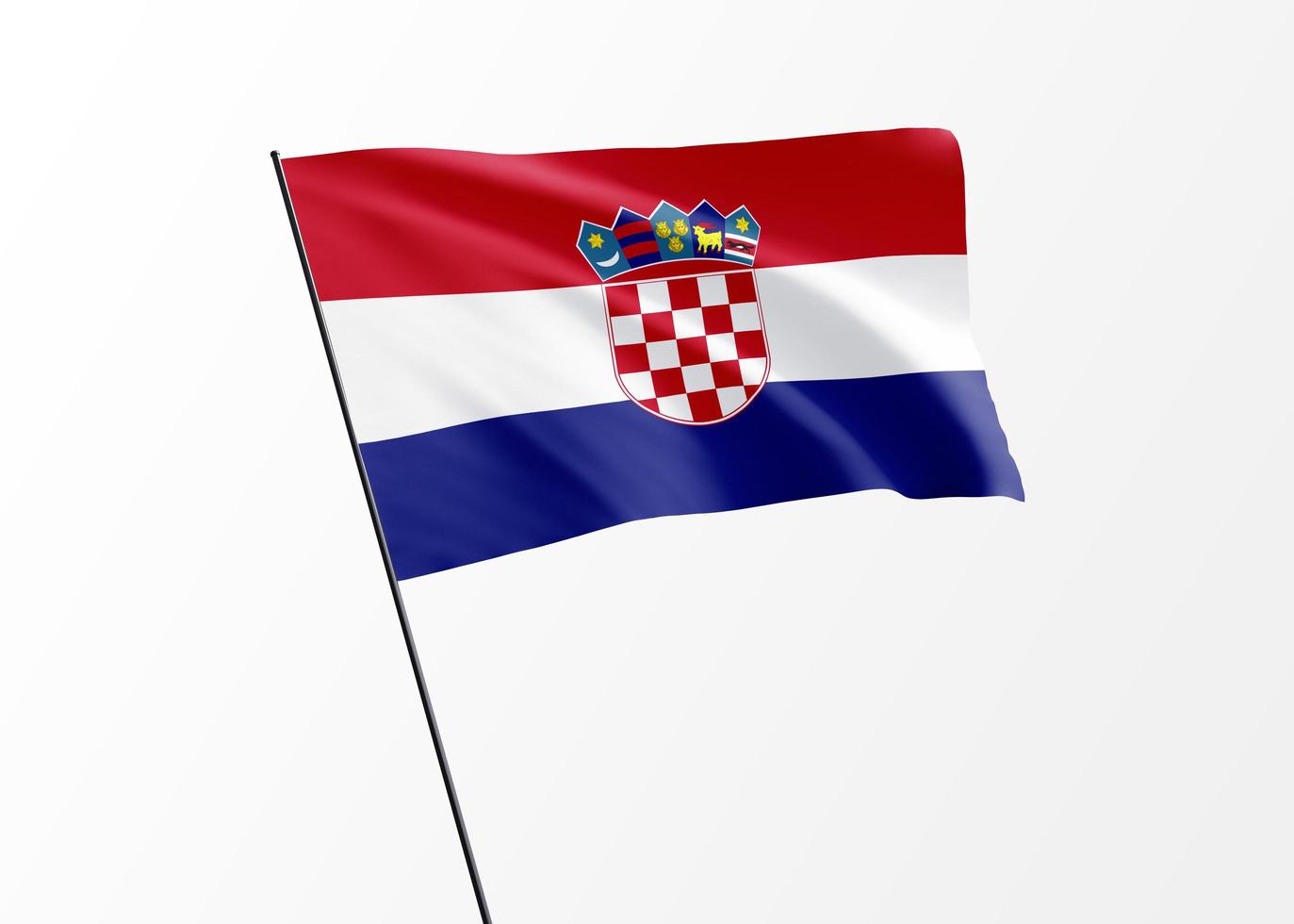 Kroatien-Flagge hoch fliegen im isolierten Hintergrund Kroatien-Unabhängigkeitstag. Weltnationalflaggensammlung der Illustration 3d foto