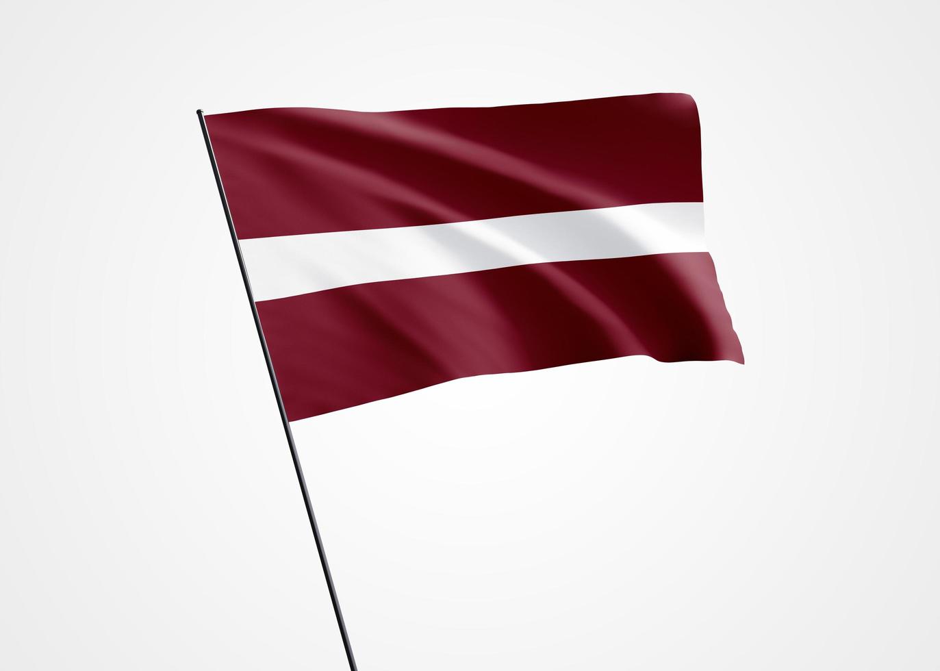 Lettland-Flagge hoch im isolierten Hintergrund. dominikanischer unabhängigkeitstag. Weltnationalflaggensammlung Weltnationalflaggensammlung foto