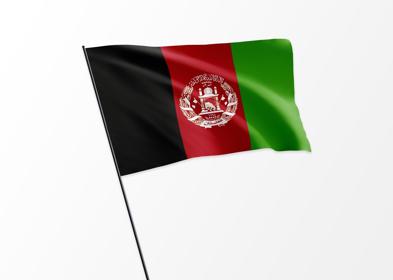 afghanistan flagge hoch fliegen im isolierten hintergrund afghanistan unabhängigkeitstag. Weltnationalflaggensammlung der Illustration 3d foto