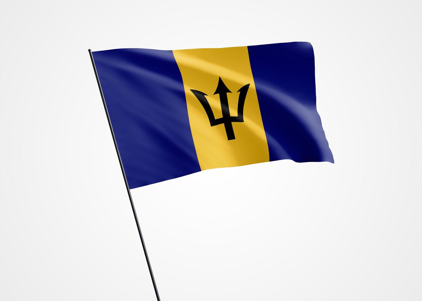 Barbados-Flagge im isolierten Hintergrund hoch fliegen. 30. november barbados unabhängigkeitstag. Weltnationalflaggensammlung Weltnationalflaggensammlung foto