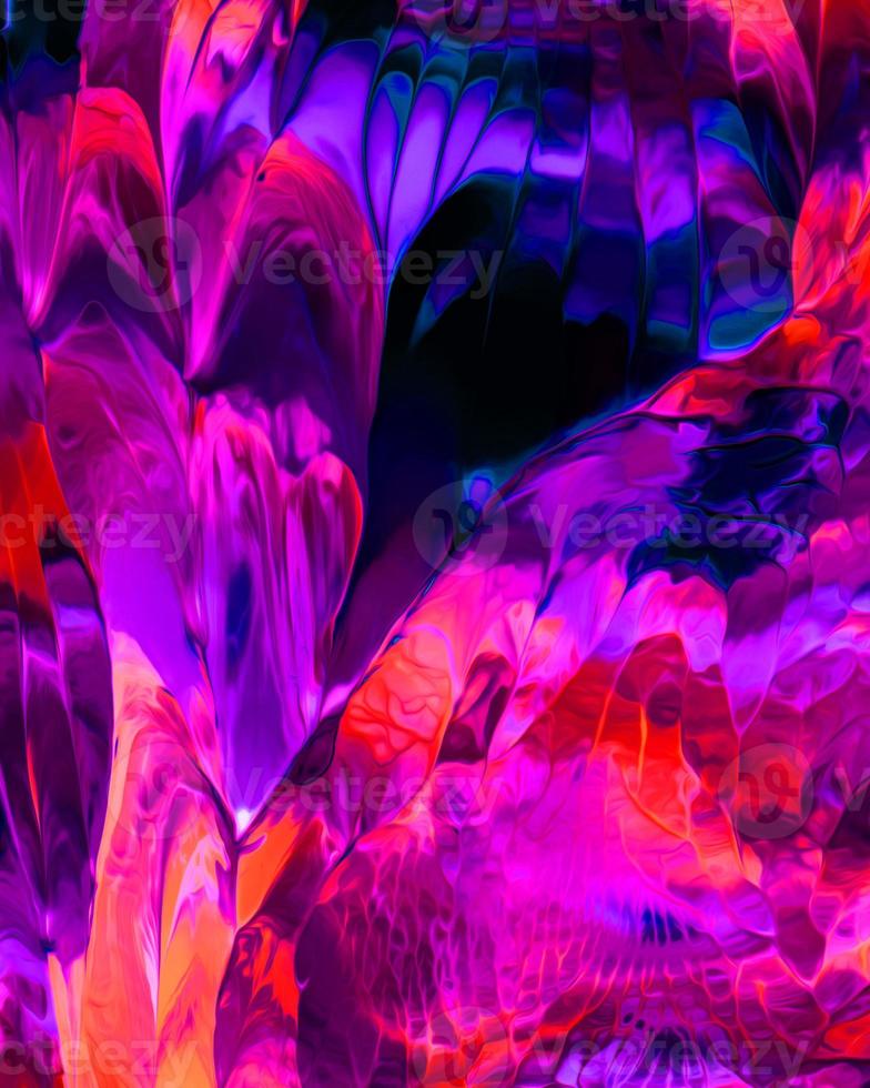 Hintergrunddesign aus gemalter Acrylölfarbe flüssige flüssige Farbe dunkelblau und lila mit Kreativität und moderner Grafik foto