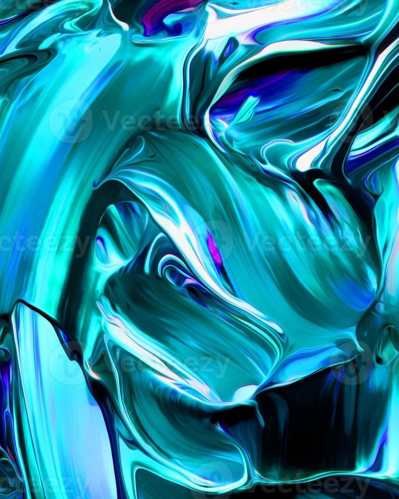 Hintergrunddesign von gemalter Acrylölfarbe flüssige flüssige Farbe hellblau mit Kreativität und moderner Grafik foto