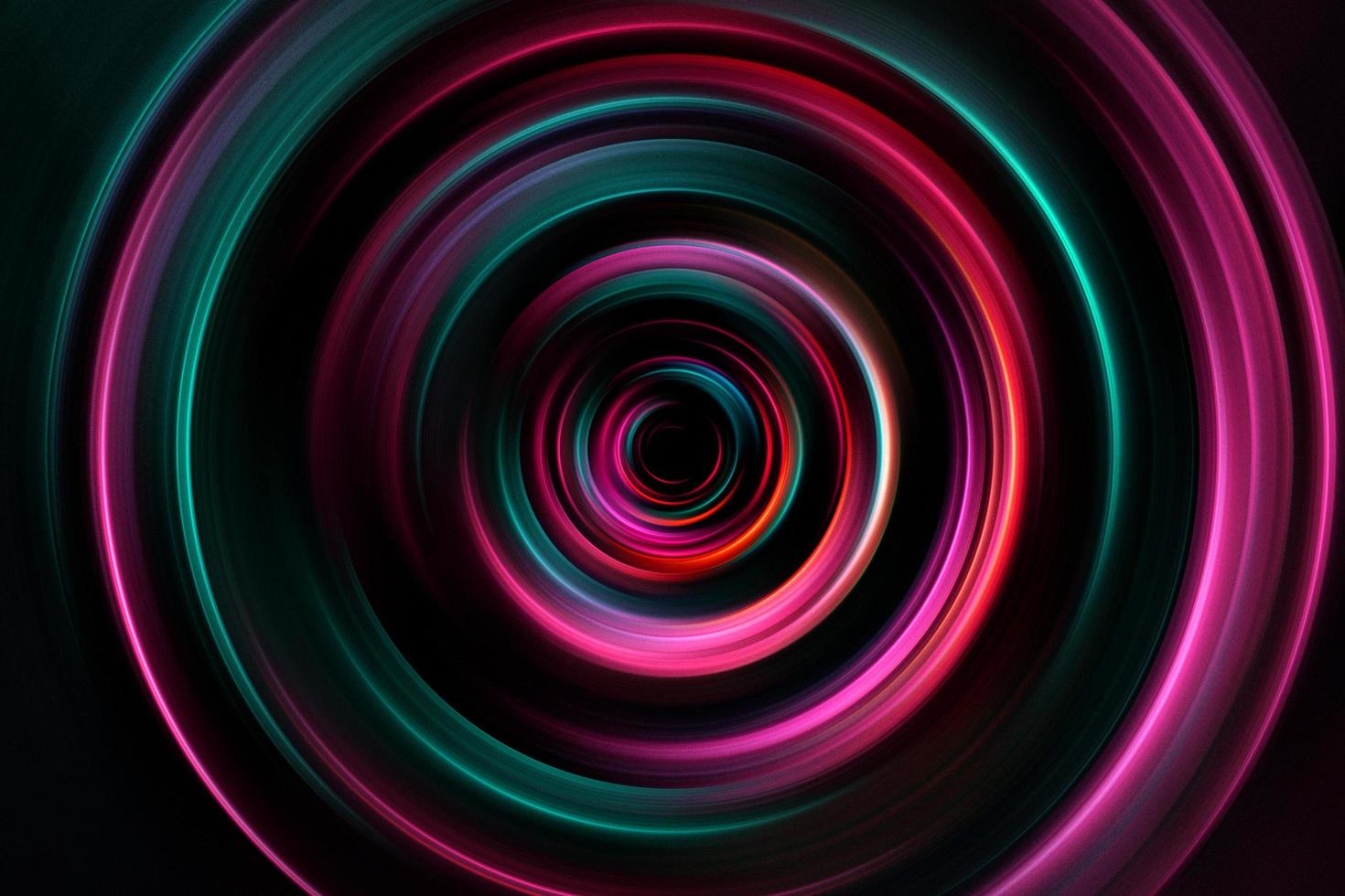grüner und lila abstrakter Fraktal und abstrakter dynamischer mehrfarbiger Hintergrund mit sich kreuzenden Kreisen und Ovalen. Bewegung foto