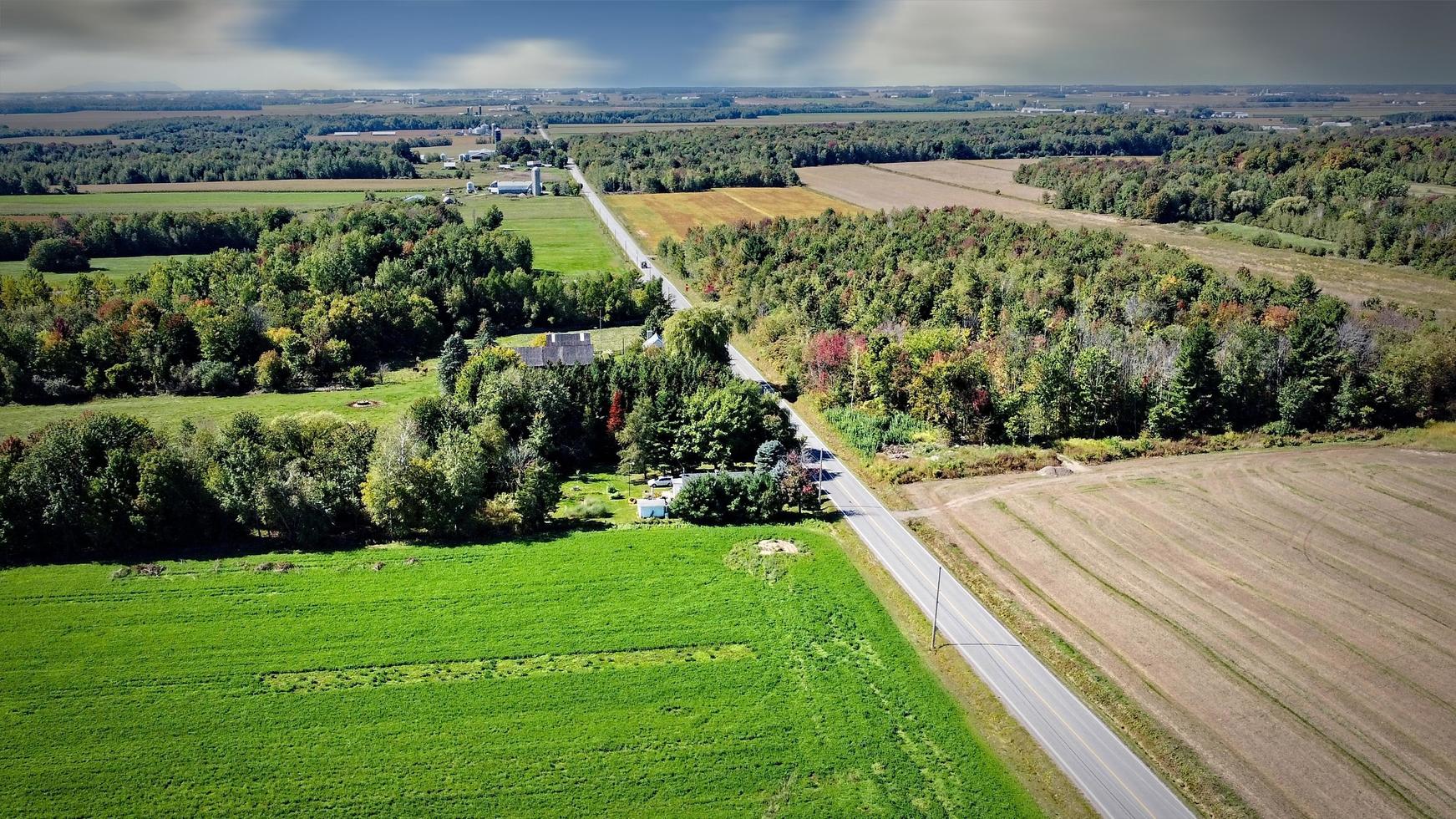 ländliche Landschaft aus der Luft gesehen. foto