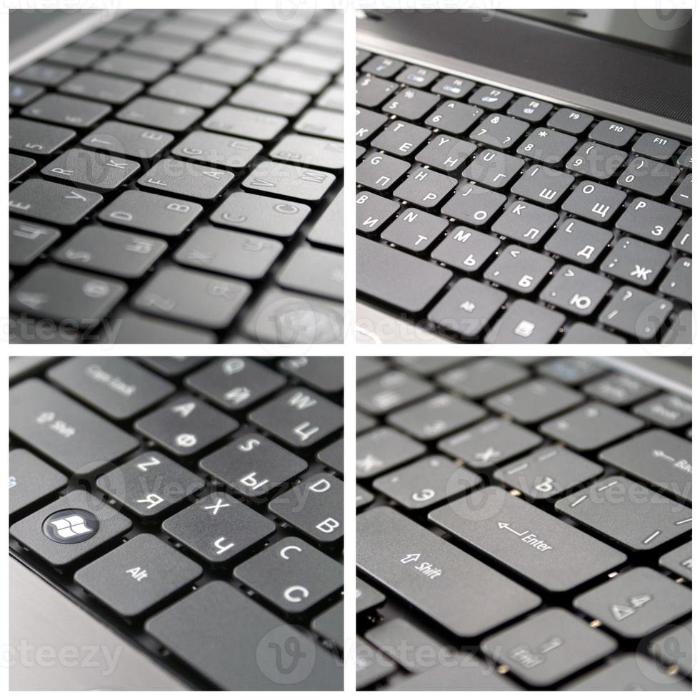 sauberer neuer laptop mit russischer tastatur foto