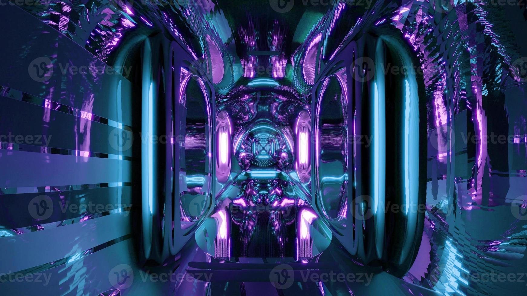 3D-Darstellung des futuristischen 4k-uhd-Tunnels foto