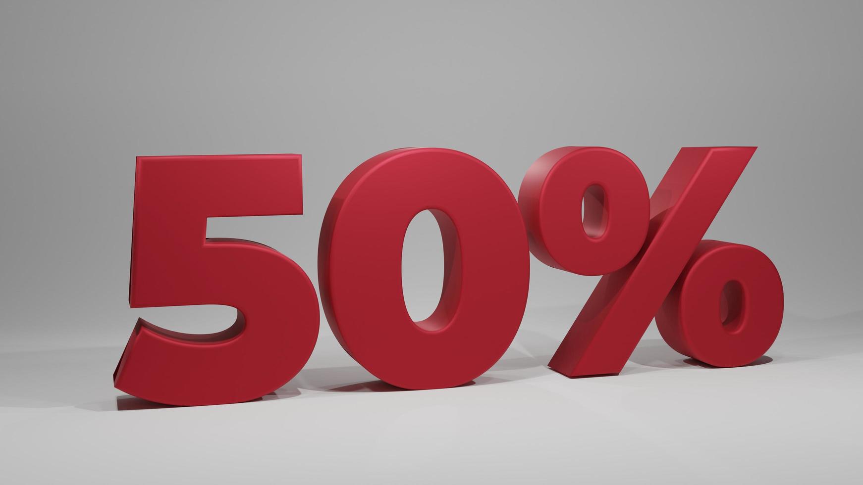 50 Prozent Rabatt für den Verkauf Ihres Artikels auf dem Marktplatz, 3D-Rendering 50 Prozent Rabatt foto