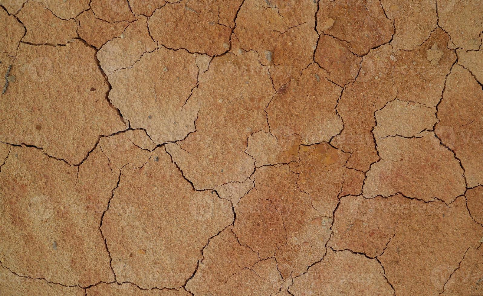 Boden durch Trockenheit rissig. Trockenzeit lässt den Boden austrocknen und reißen foto