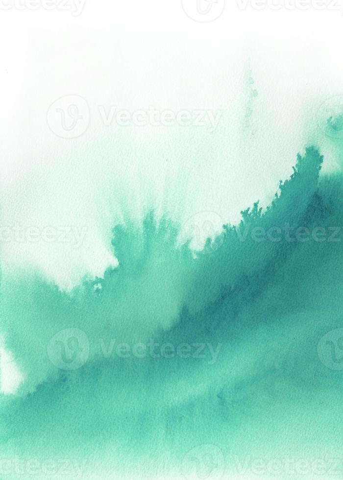 Grüne Wasserfarbe abstrakte Grunge Aquarell Handmalerei Hintergrund auf weiß foto