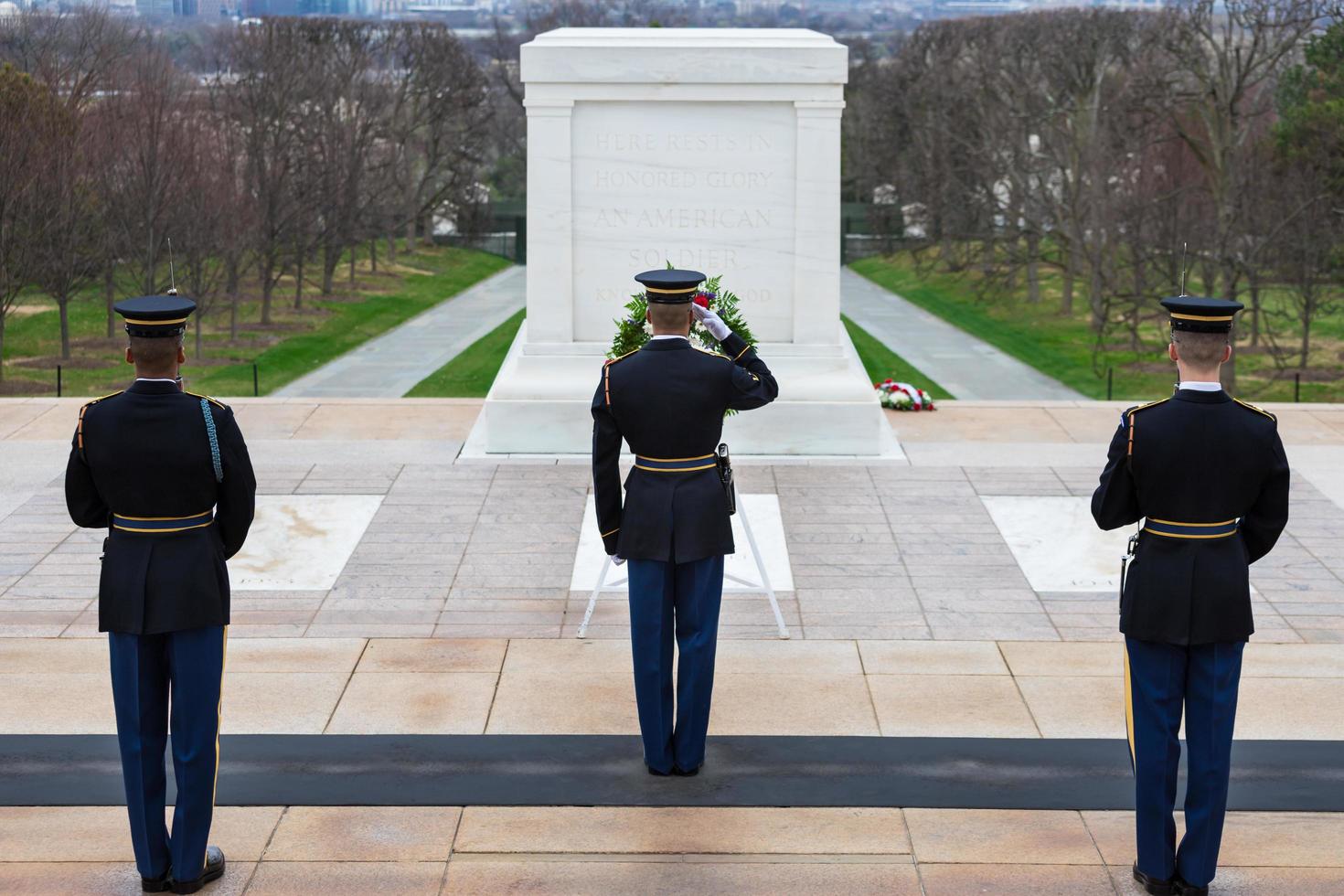 Wachablösung am Grab der Unbekannten, Arlington National Cemetery, Washington DC, USA foto