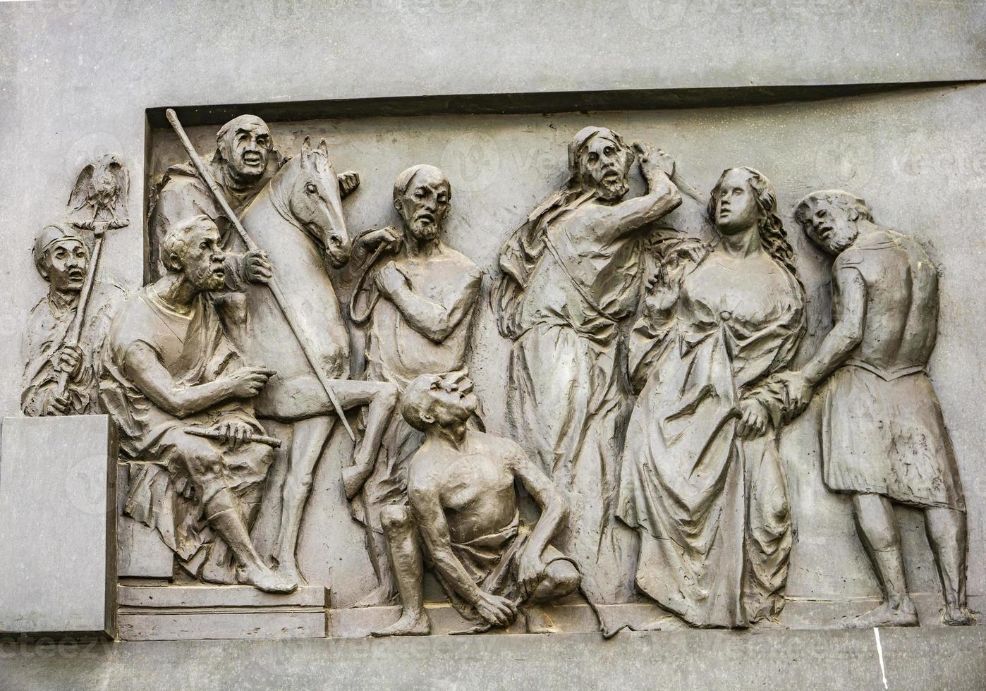 Detail von der Fassade der Abtei von St. Justina in Padua, Italien foto