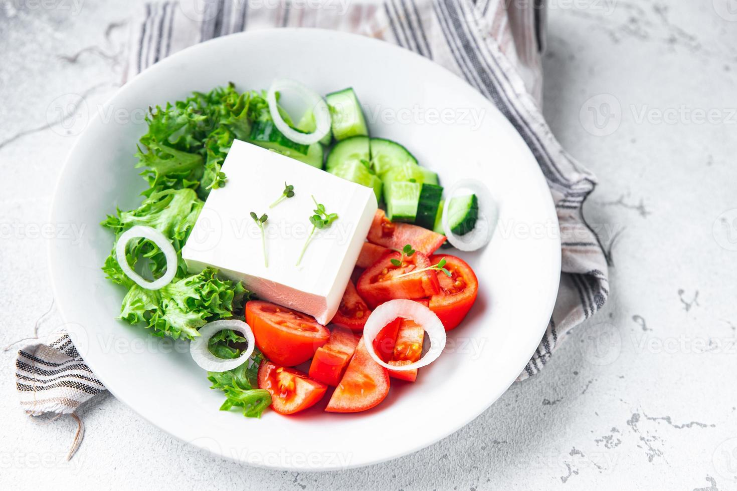 salat feta gemüse gesundes vegetarisches essen vegetarisches essen foto