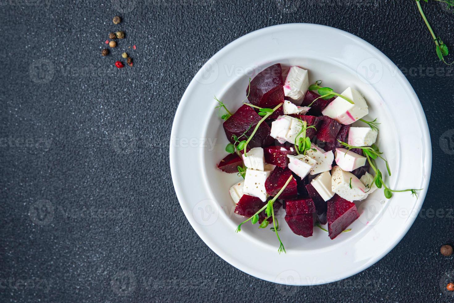 Rübensalat Rote-Bete-Gemüse gesunde Mahlzeit Essen Hintergrund foto