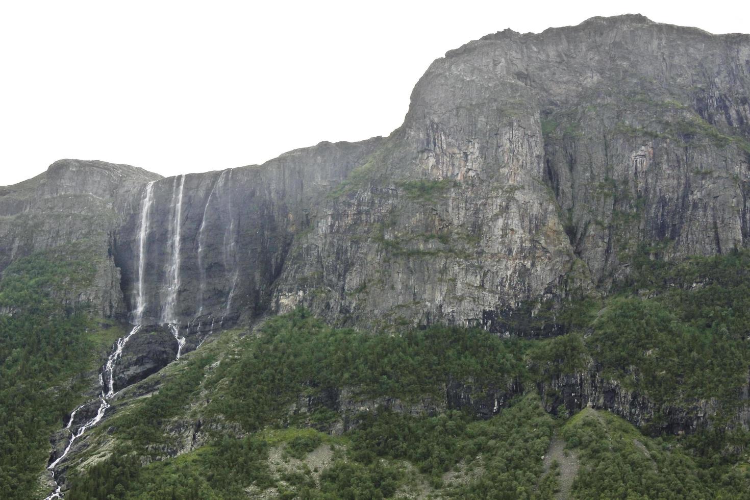 schöner gigantischer doppelter wasserfall hydnefossen, hemsedal, viken, norwegen. foto