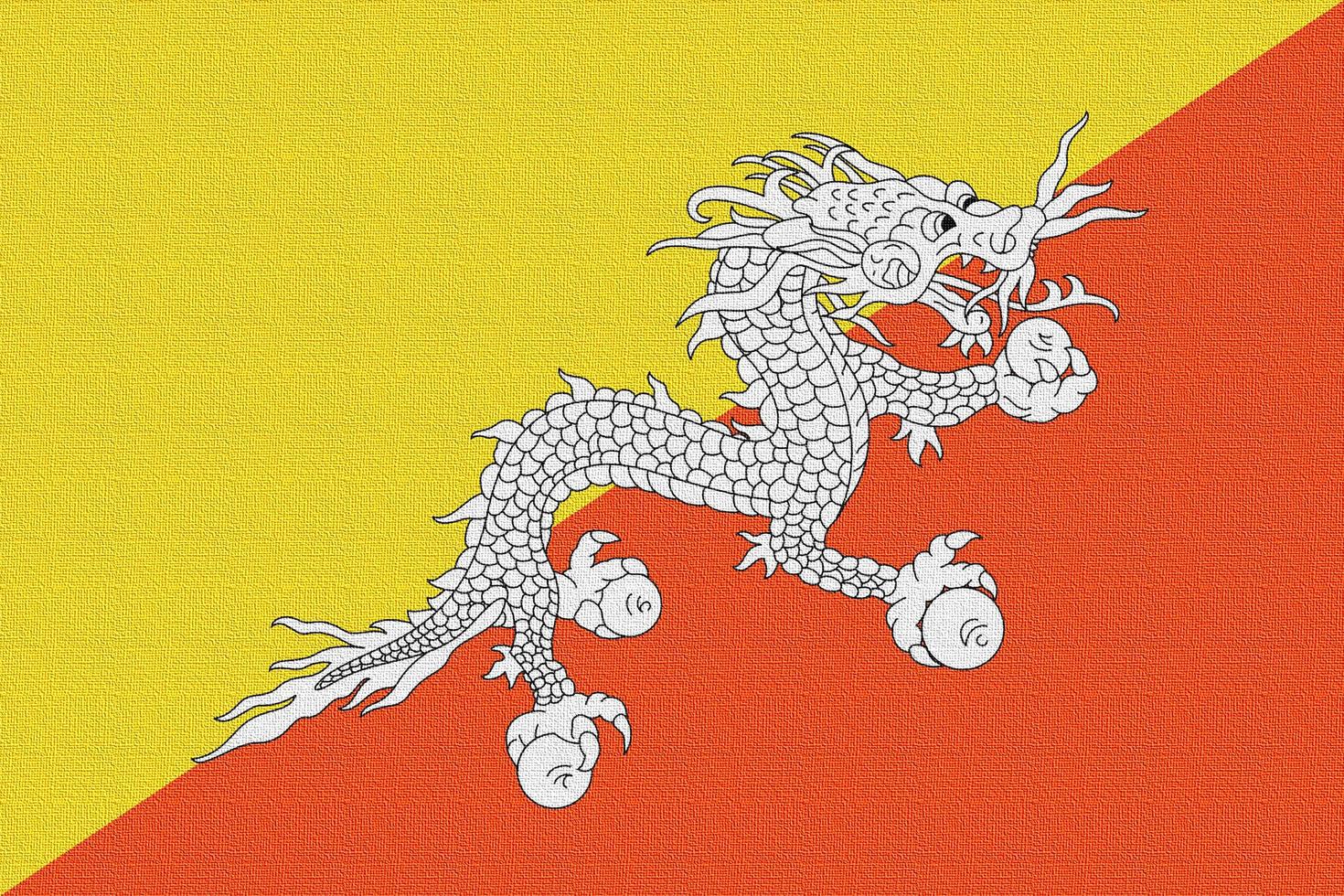 Abbildung der Nationalflagge von Bhutan foto