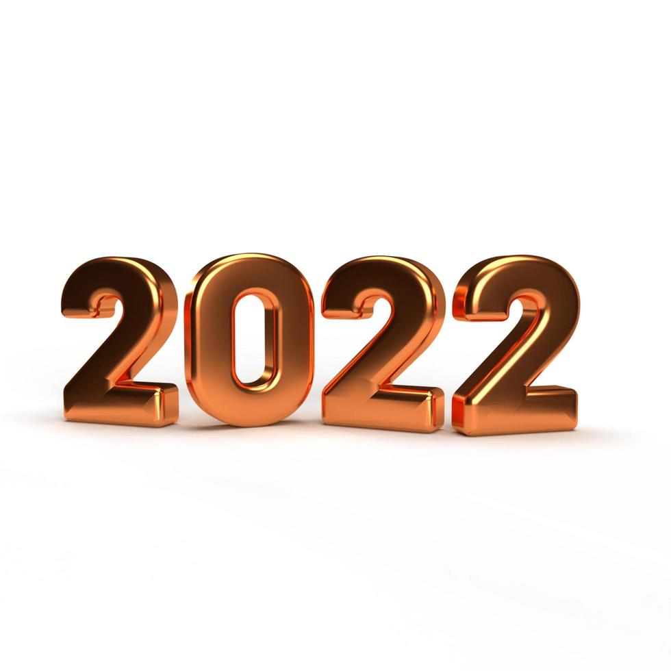 Neues Jahr 2022 kreatives Designkonzept - 3D gerendertes Bild foto