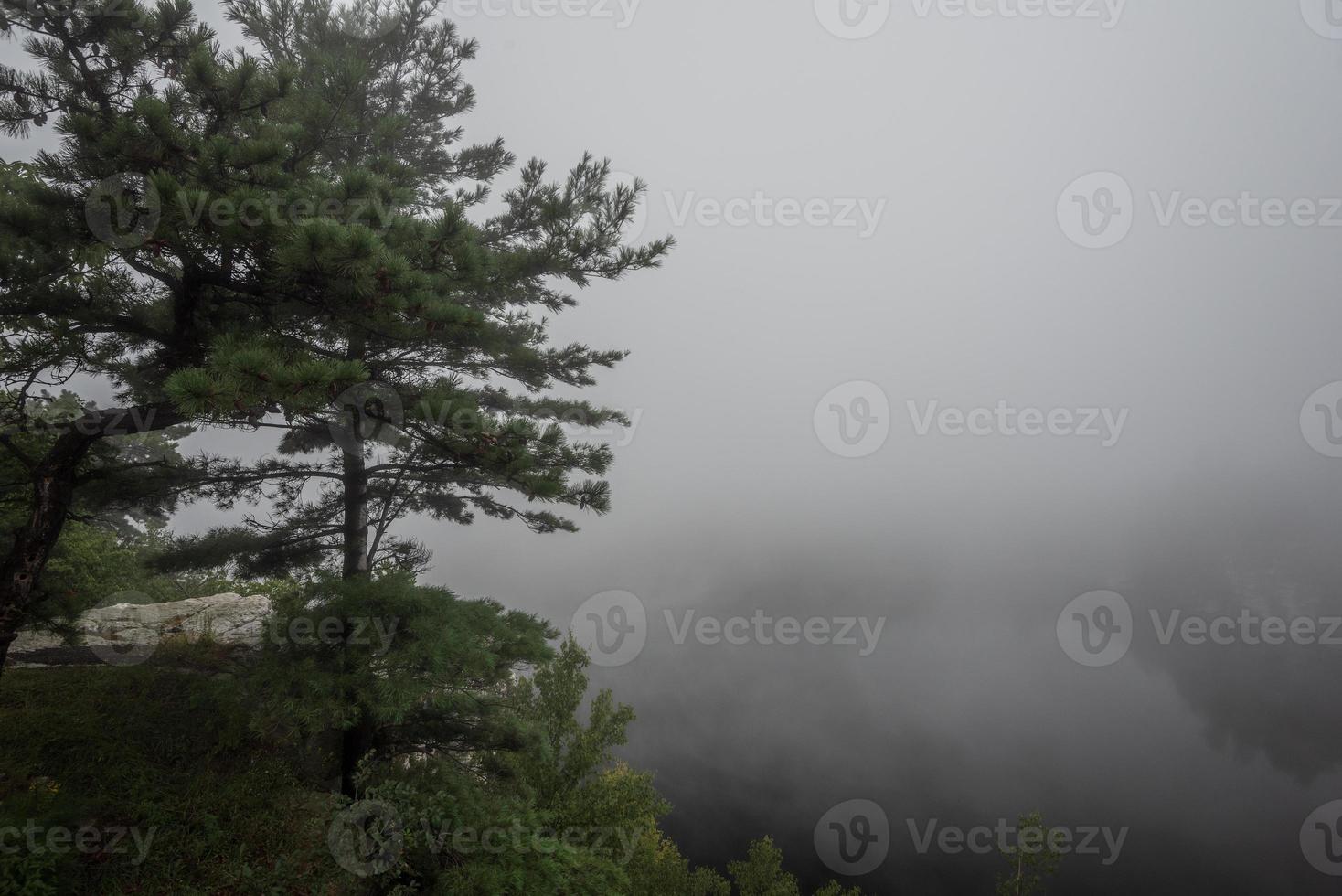 Nebel über dem See Minnewaska foto