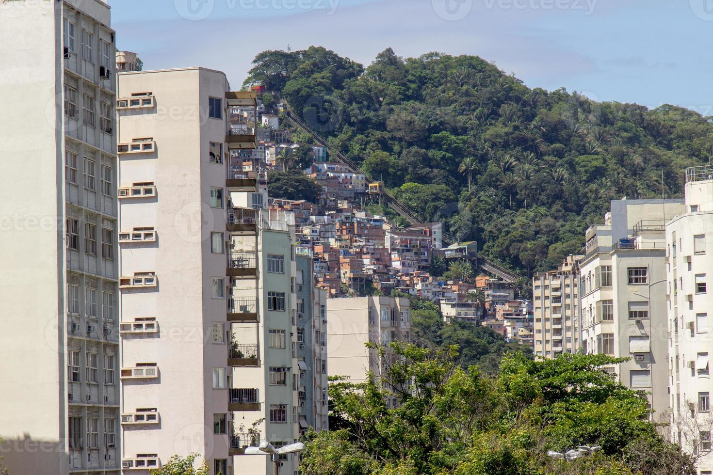 Santa Marta Hügel aus dem Stadtteil Humaita in Rio de Janeiro gesehen. Brasilien. foto