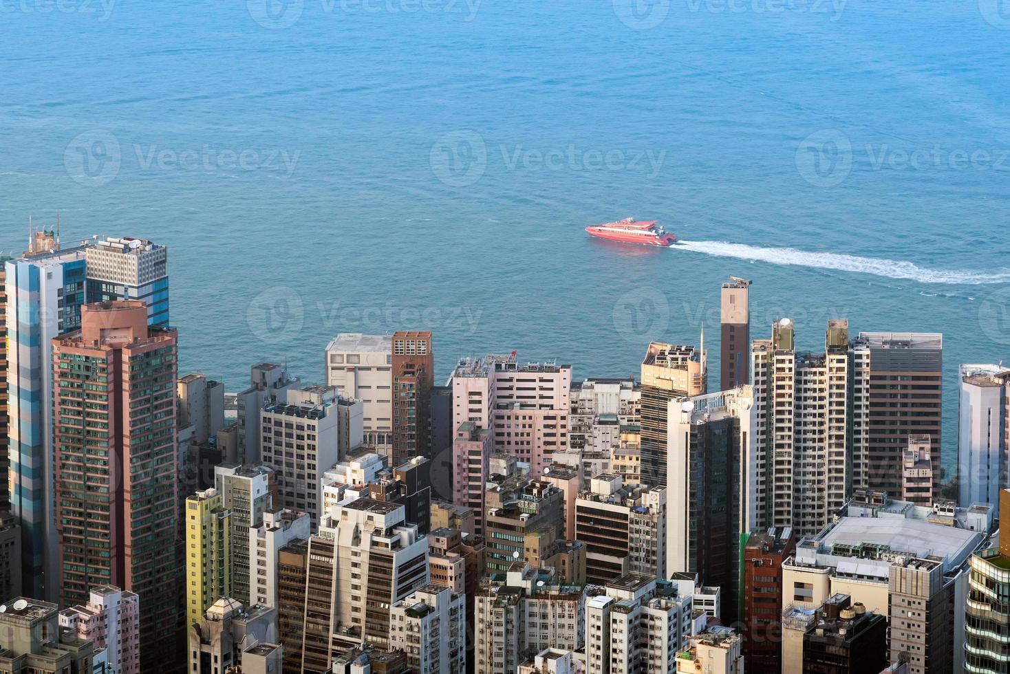 hong kong innenstadt das berühmte stadtbild blick auf die skyline von hongkong foto