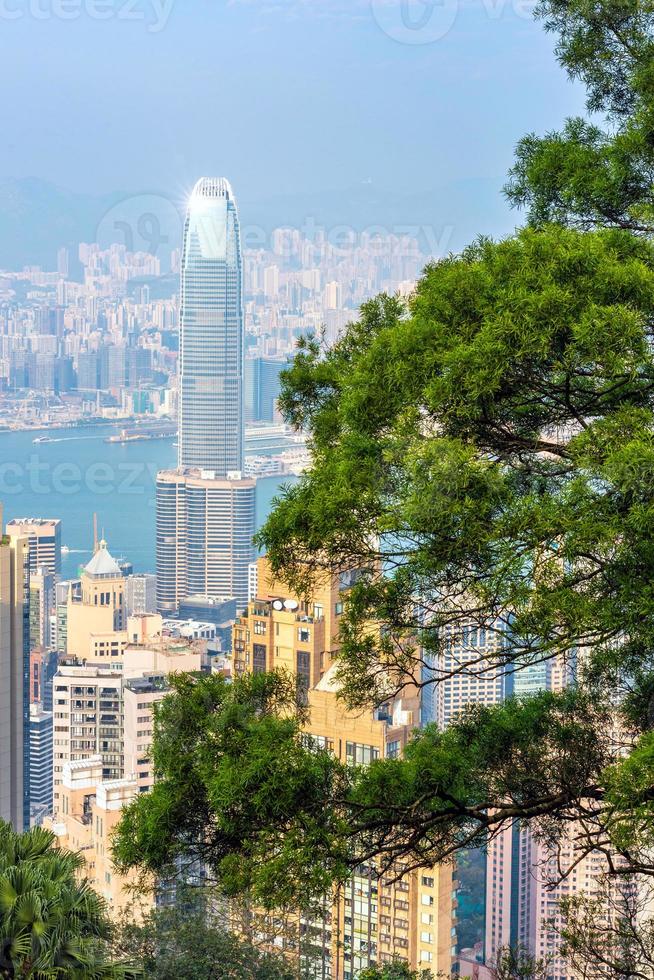 hong kong innenstadt das berühmte stadtbild blick auf die skyline von hongkong foto