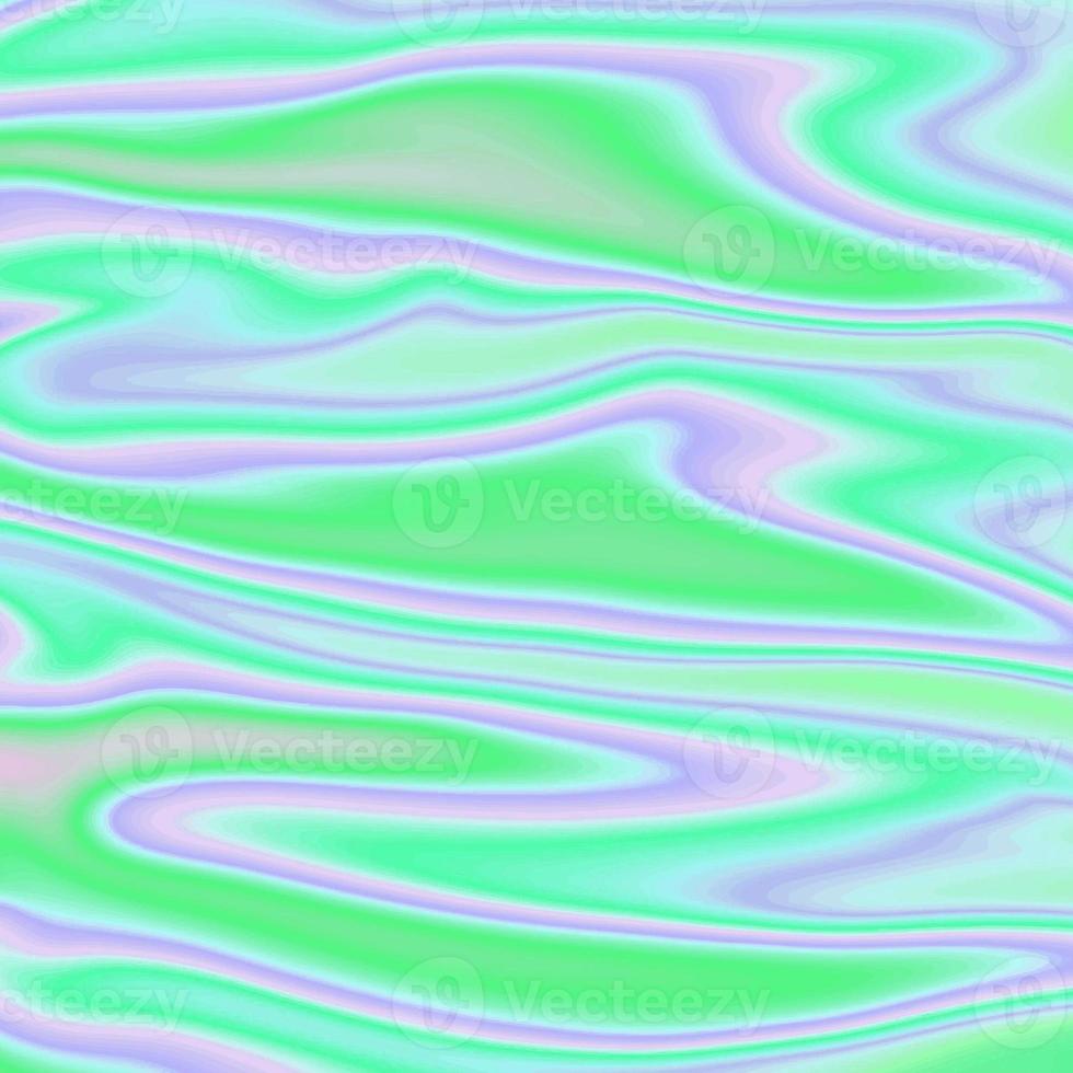 holographische hellgrüne Regenbogenfolien-Texturoberfläche mit zerknittertem abstraktem Folienmuster. foto