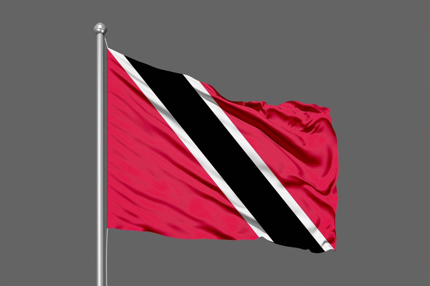 Trinidad und Tobago wehende Flagge Illustration auf grauem Hintergrund foto