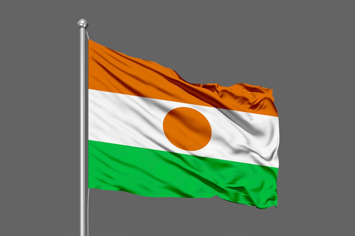 niger wehende flagge abbildung auf grauem hintergrund foto