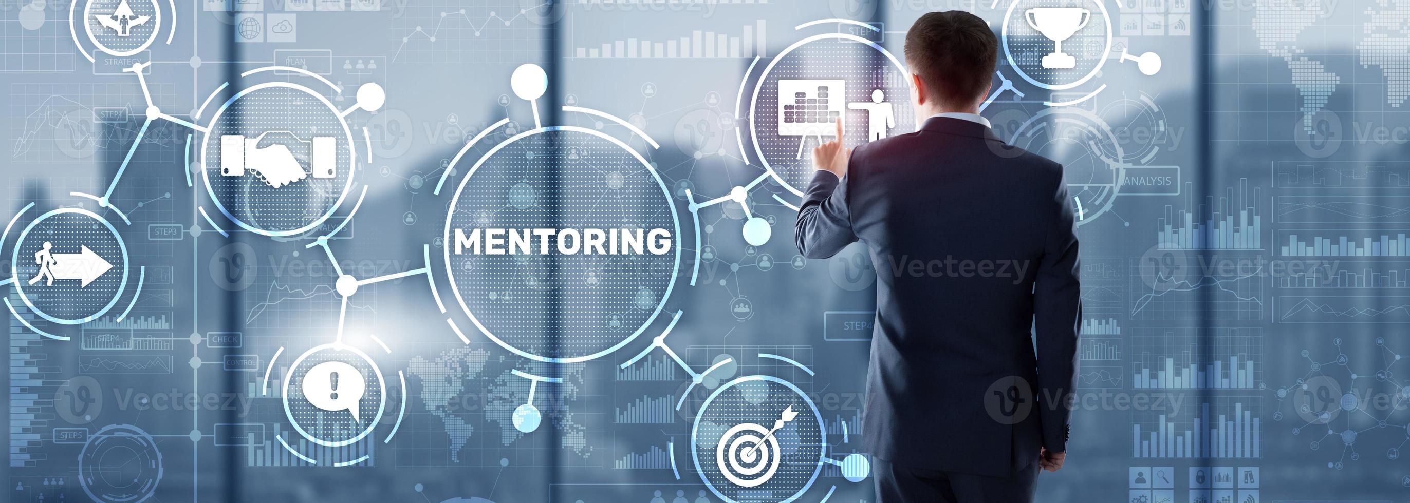 Mentoring Motivation Coaching Karriere Business-Technologie-Konzept foto