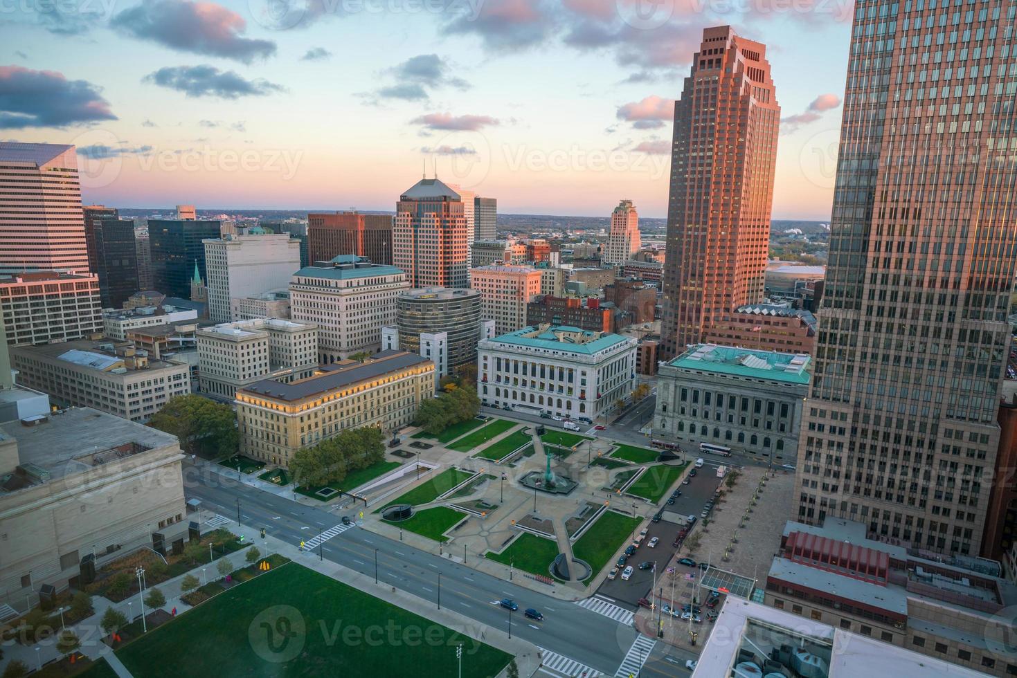 Blick auf die Innenstadt von Cleveland foto