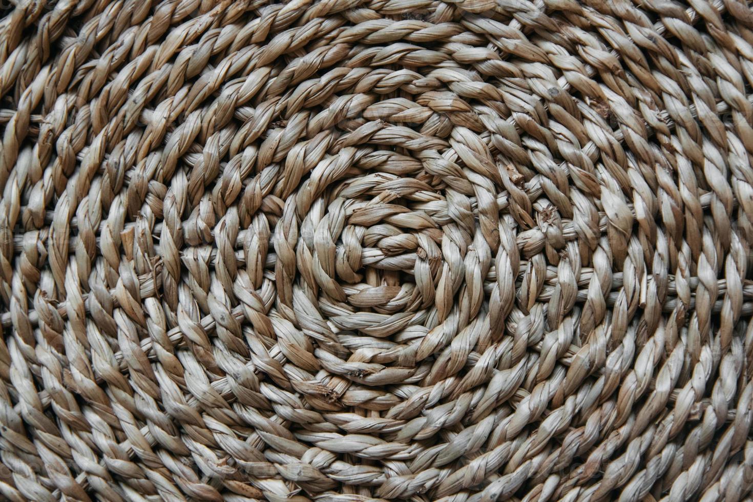 Struktur und Hintergrund eines Weidenkorbs. Muster mit runder Textur foto