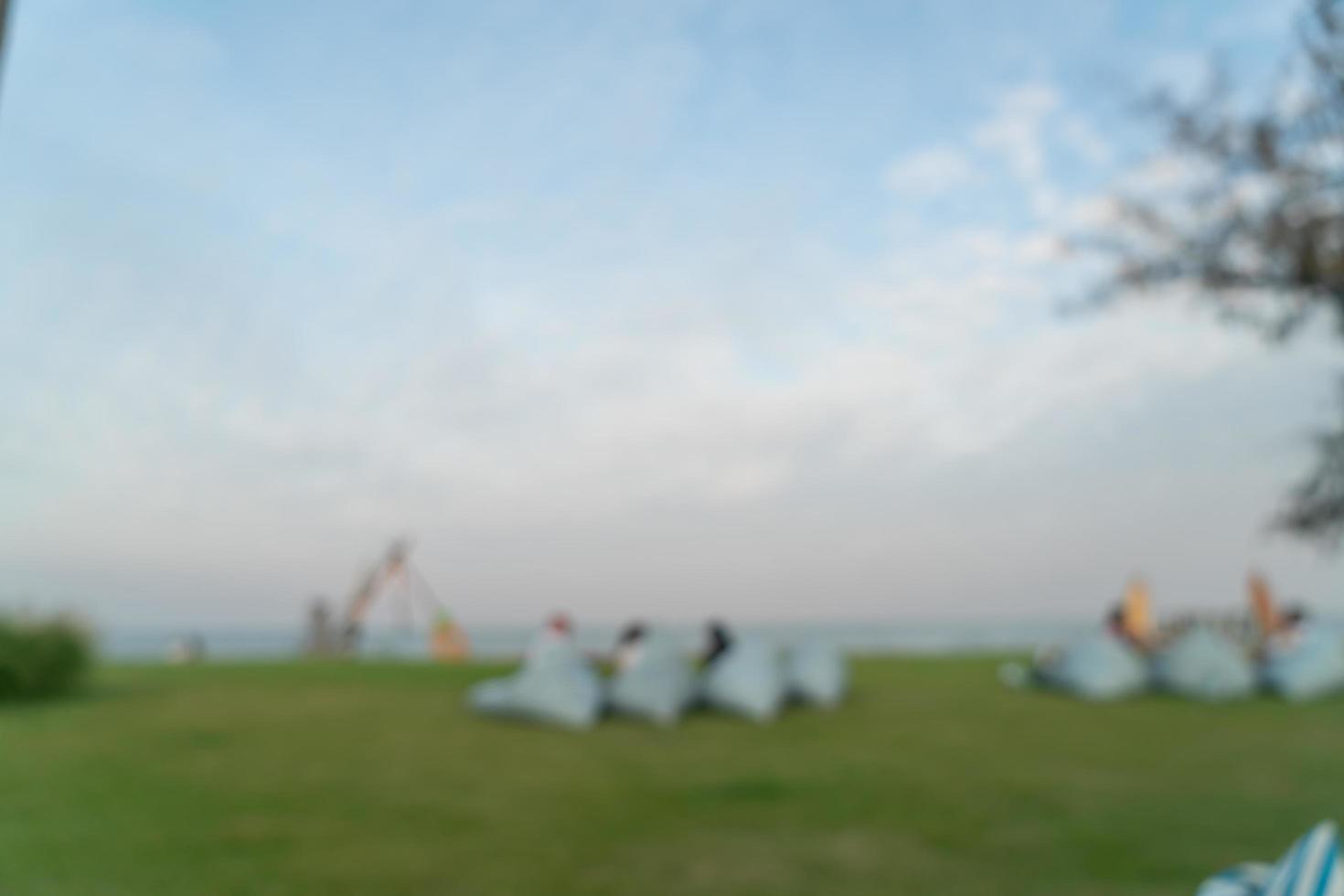 abstrakte Unschärfe Campingplatz am Strand für Hintergrund foto