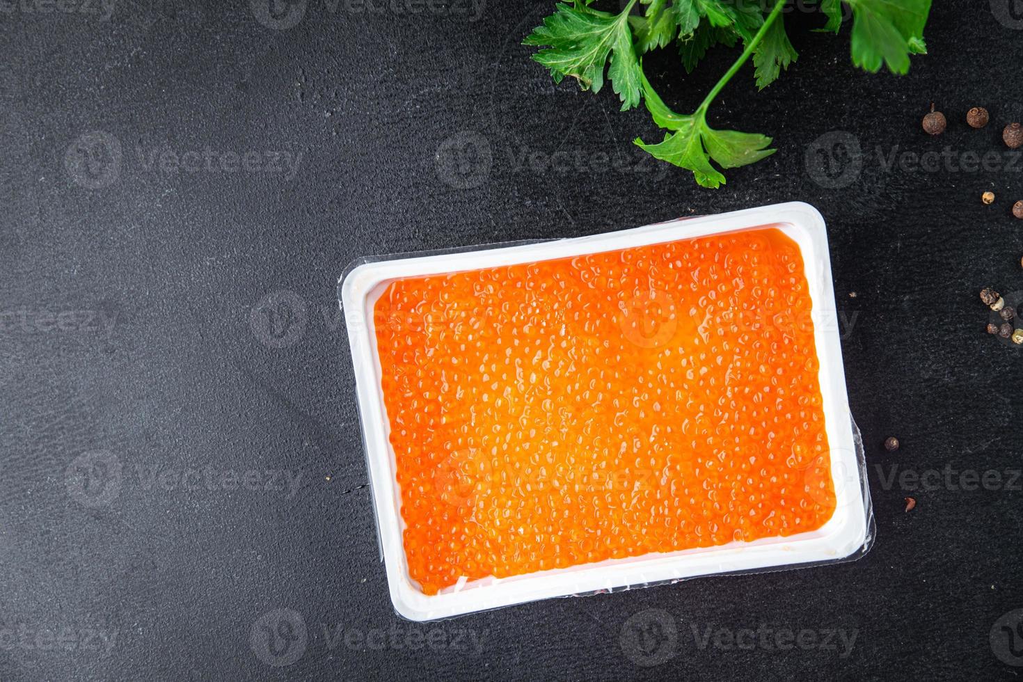 Roter Kaviar Forelle oder Kumpel Lachs Gesunde Mahlzeit Nahrung Pescetarische Ernährung foto