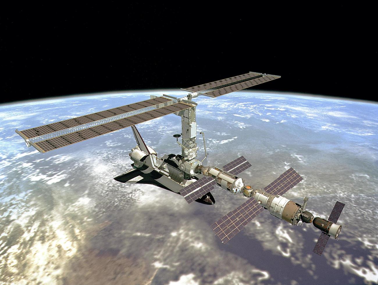 Internationale Raumstation im Orbit foto