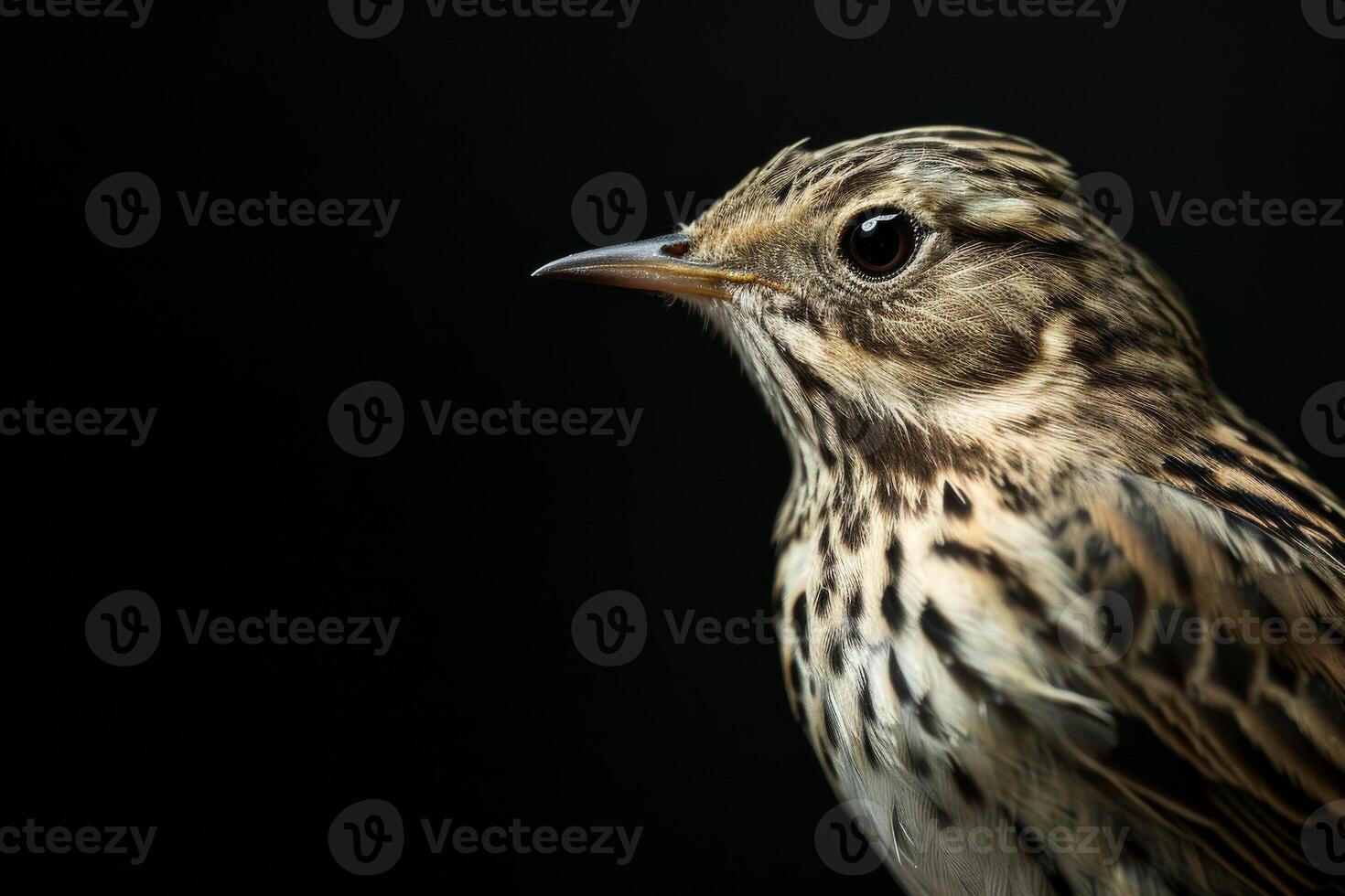 ein schließen oben von ein Vogel mit ein schwarz Hintergrund foto