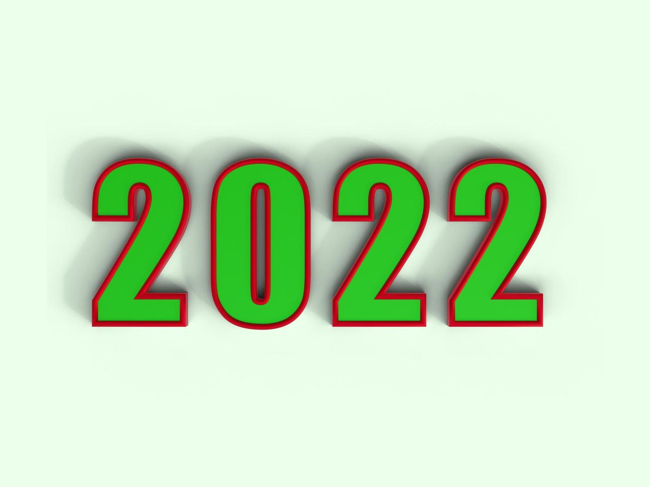 Frohes neues Jahr 2022. 3D gerendertes Bild foto